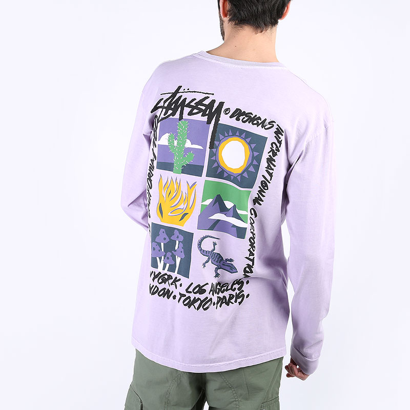Лонгслив Stussy High Desert Pig. Dyed LS Tee (1994531-lavender)  - цена, описание, фото 4
